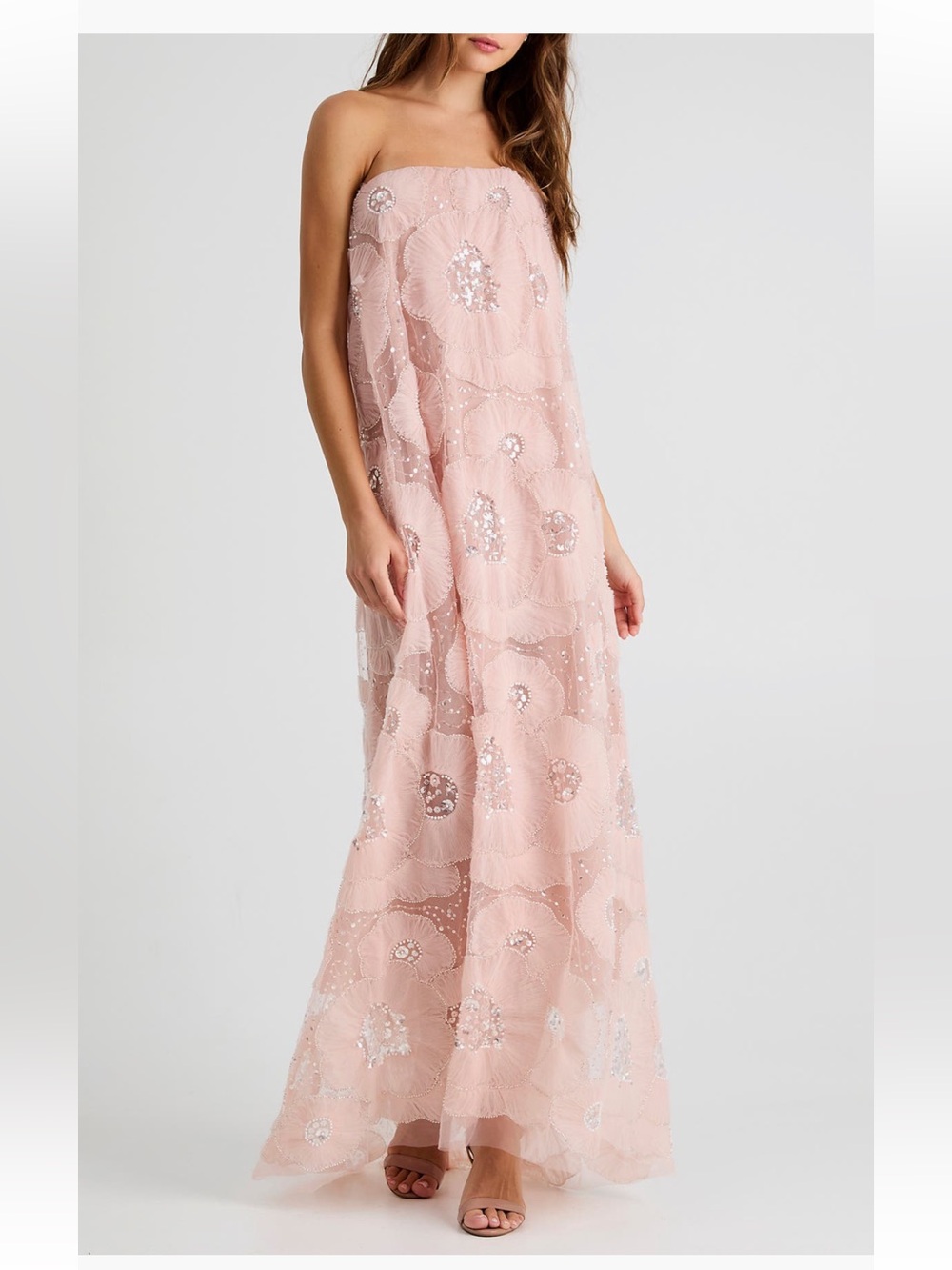 Helsi Margot Bead & Appliqué Strapless Gown